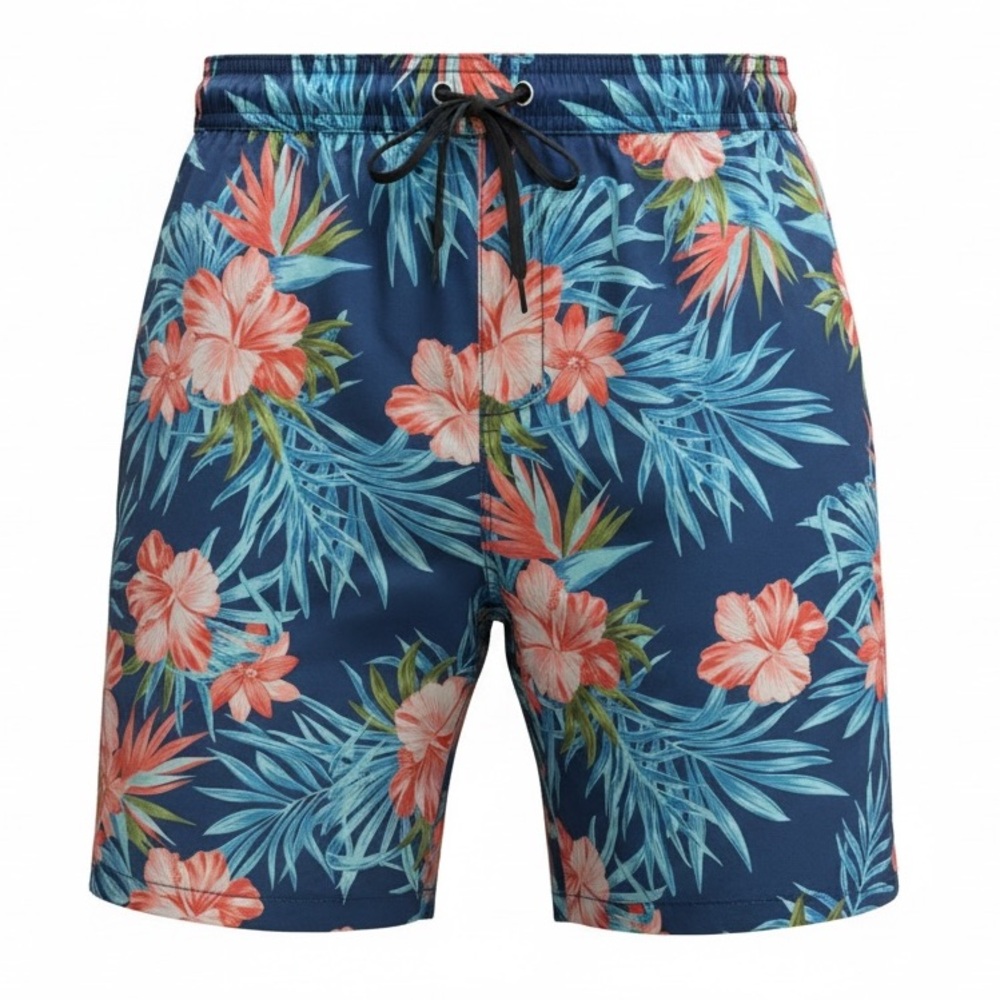 Kirkland Signature Men's Floral Blue Swim Shorts Multiple Sizes